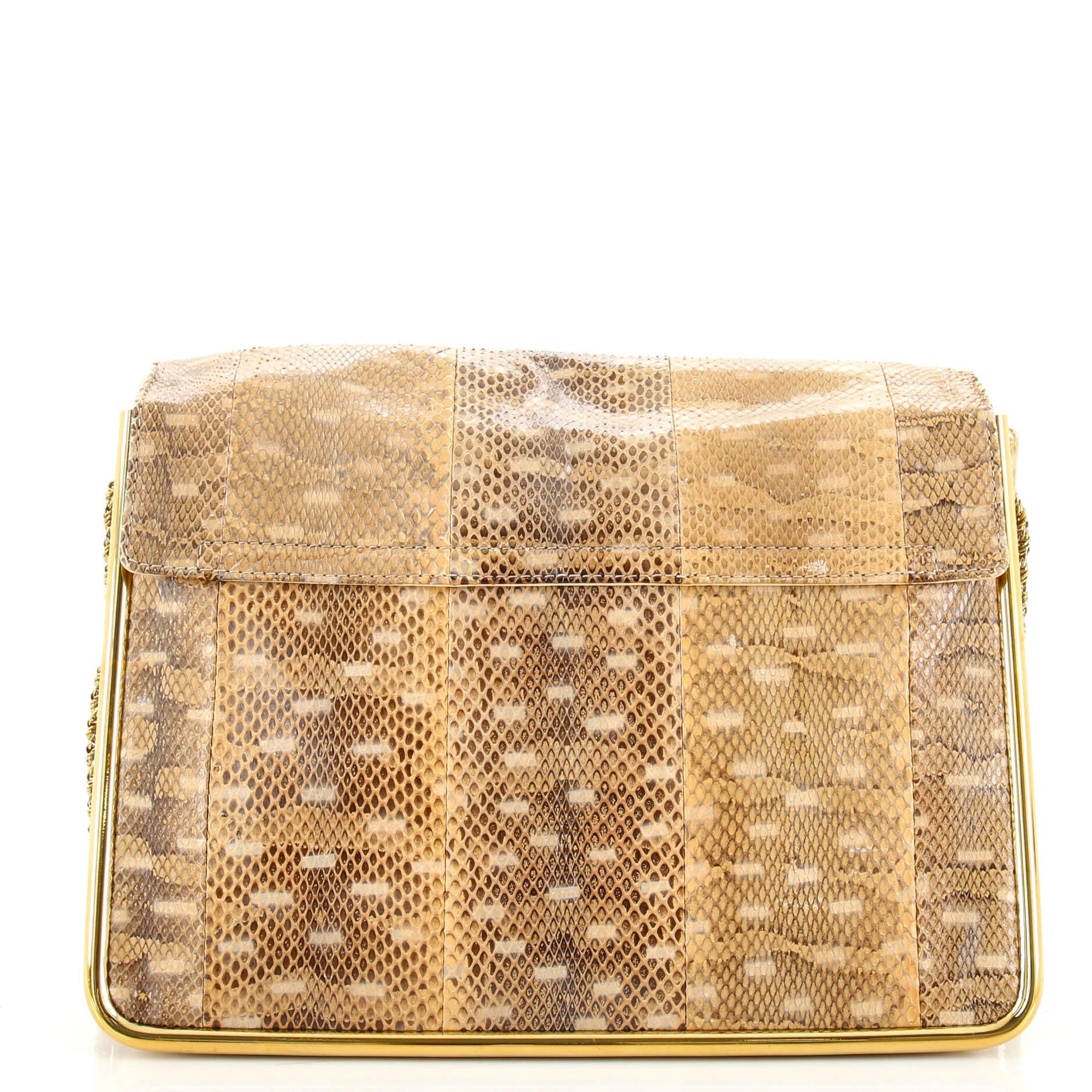 Brown Chloe Sally Shoulder Bag Python Medium