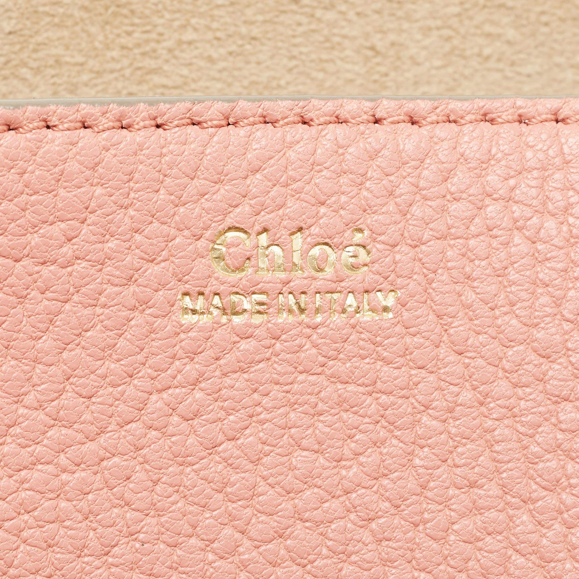 Chloe Salmon Pink Leather Medium Drew Shoulder Bag For Sale 3