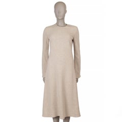 CHLOE Sandy Khaki beige cashmere & laine 2022 TUNIC Dress 36 XS