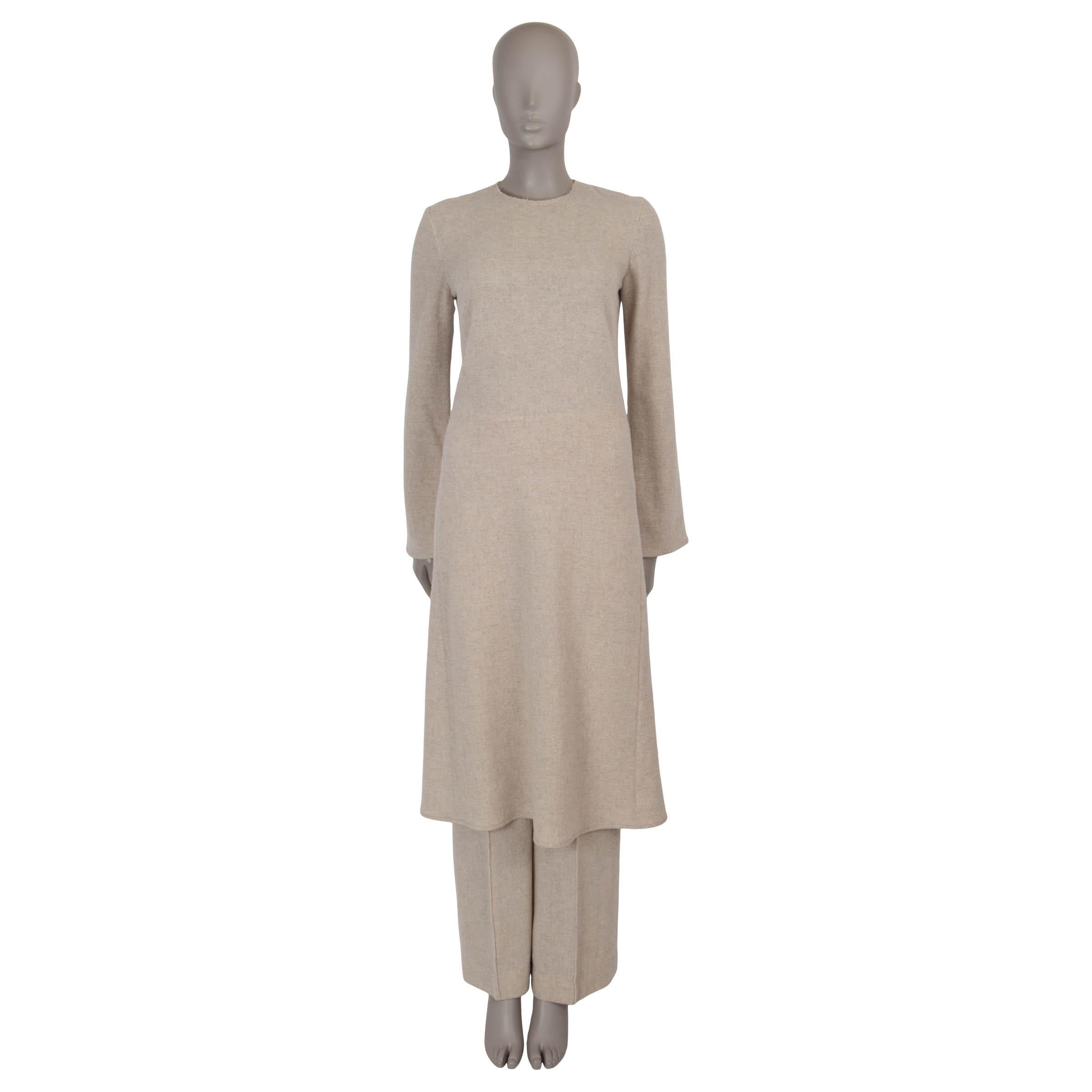 CHLOE Sandy Khaki beige wool & cashmere 2022 WIDE-LEG Pants 36 XS For Sale 2