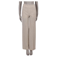CHLOE Sandy Khaki beige wool & cashmere 2022 WIDE-LEG Pants 36 XS