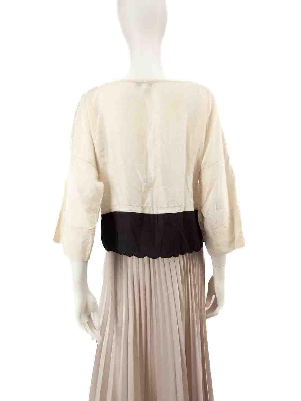 Beige Camicetta in seta con accenti smerlati di Chloé Taglia L. in vendita