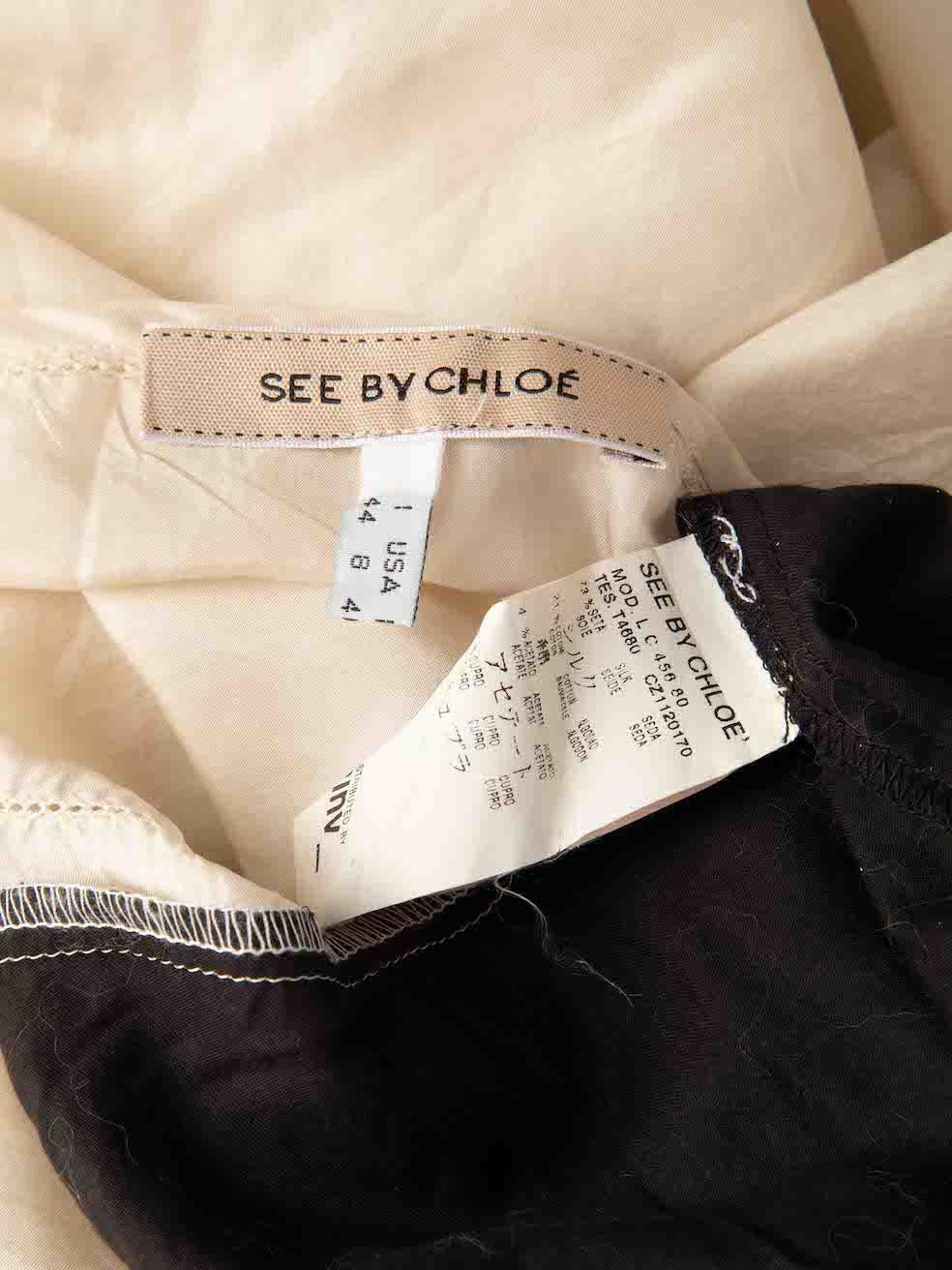 Chloé Scalloped Accent Silk Blouse Size L For Sale 2