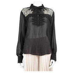 Chloé See by Chloé Black Lace Panelled Blouse Size XXL