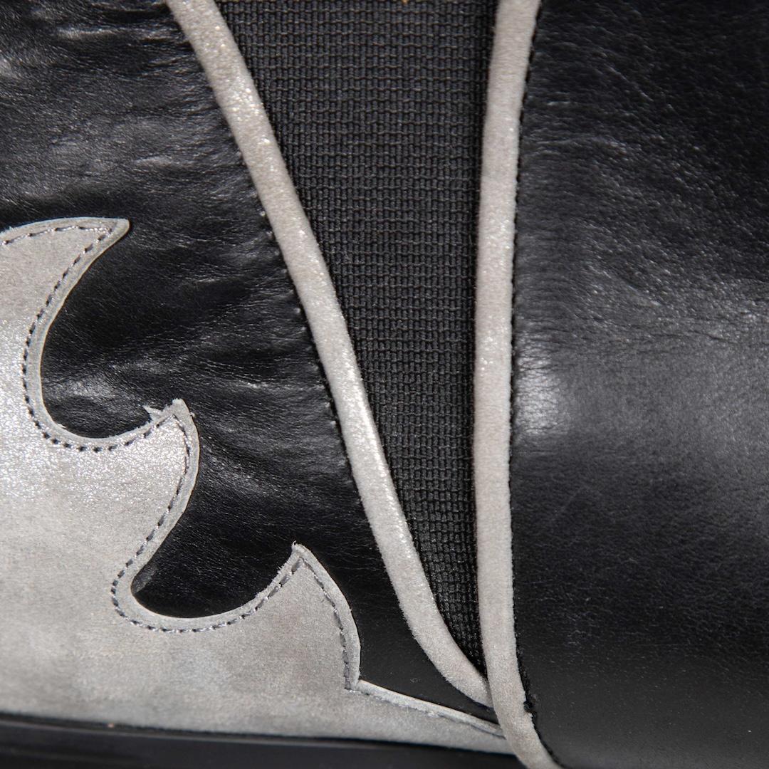 Chloé See By Chloé Black Leather Silver Flame Boots Size IT 36 1