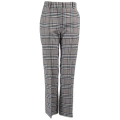 Chloé See by Chloé Navy Plaid Pattern Straight Trousers Size XS