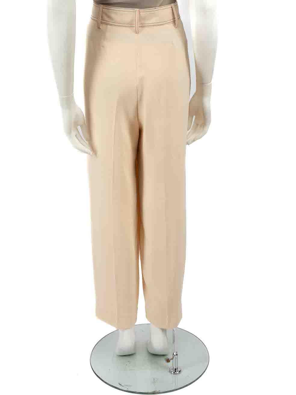Chloé See By Chloé Peach Contrast Stitch Tailored Trousers Size XXL In New Condition For Sale In London, GB