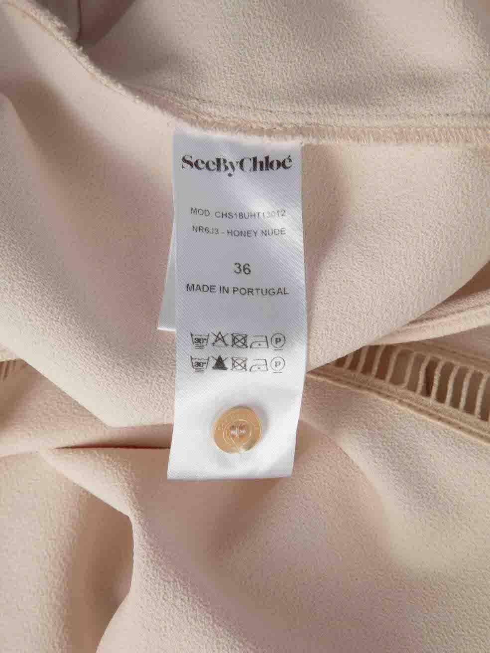 Chloé See by Chloe Pink Lace Embroidered Top Size S In Excellent Condition In London, GB