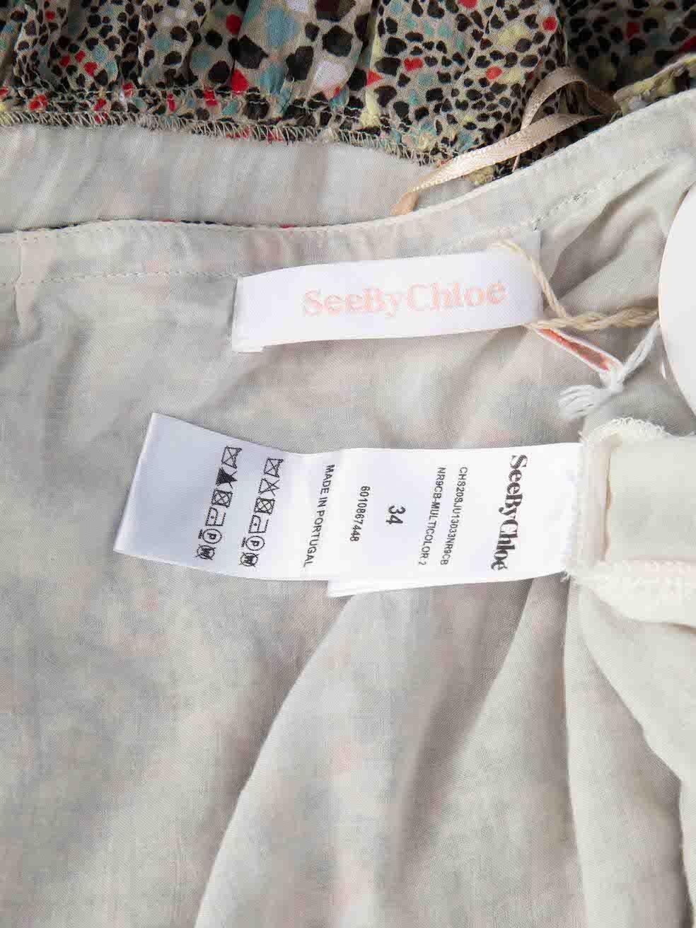 Chloé See by Chloe Rüschenbesetzter bedruckter Minirock Größe XS Damen im Angebot