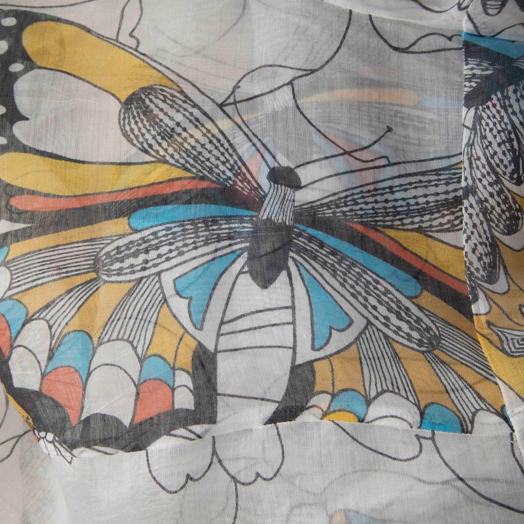 Chloé See By Chloé White Butterfly Floral Midi Dress Size S In Excellent Condition In London, GB
