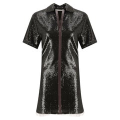 Chloe Sequin Embellished Lace Trimmed Polo Dress