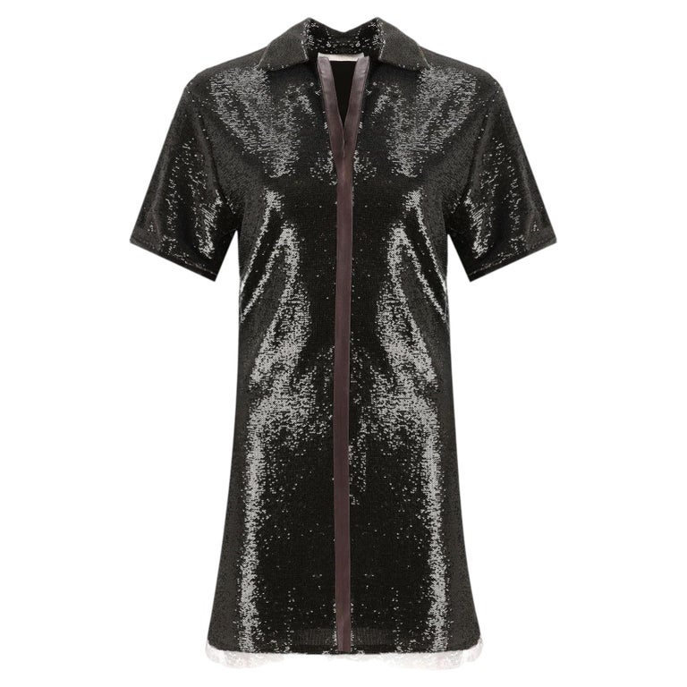 sequin polo dress Sequin Polo Short Sleeve Dress Champagne / L