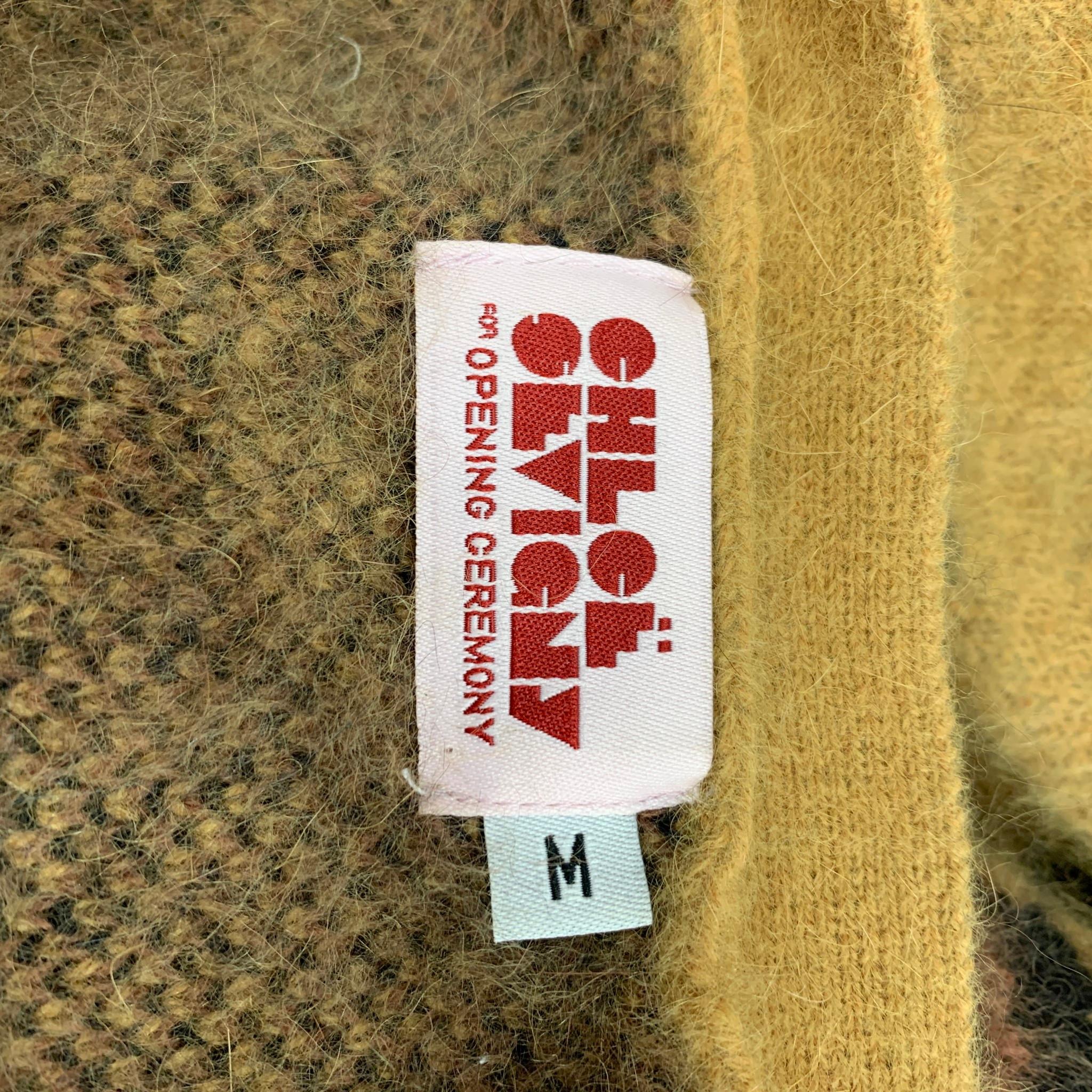 CHLOE SEVIGNY for OPENING CEREMONY Size M Mustard Dark Brown Cardigan 1