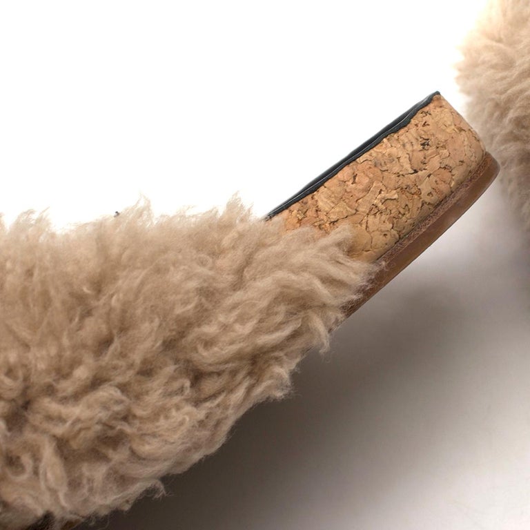 Chloe Shearling Fur Flat Slide Sandal US 10
