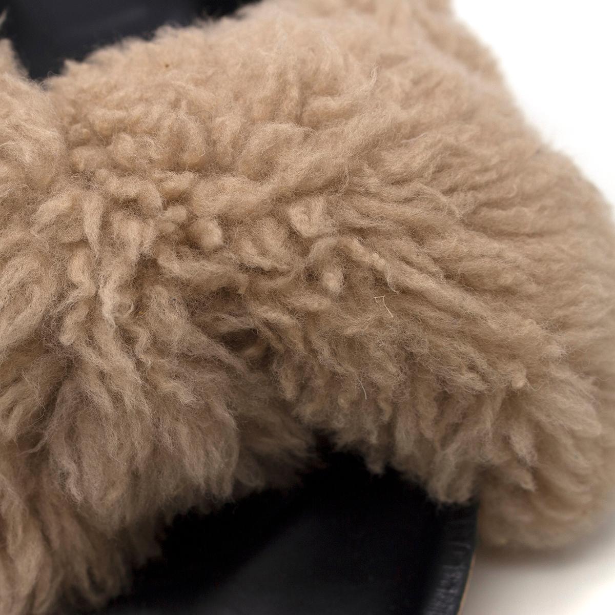 Women's Chloe Shearling Fur Flat Slide Sandal US 10