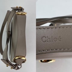 Chloe Shiny Calfskin Suede Small C Motty Gray Shoulder Bag