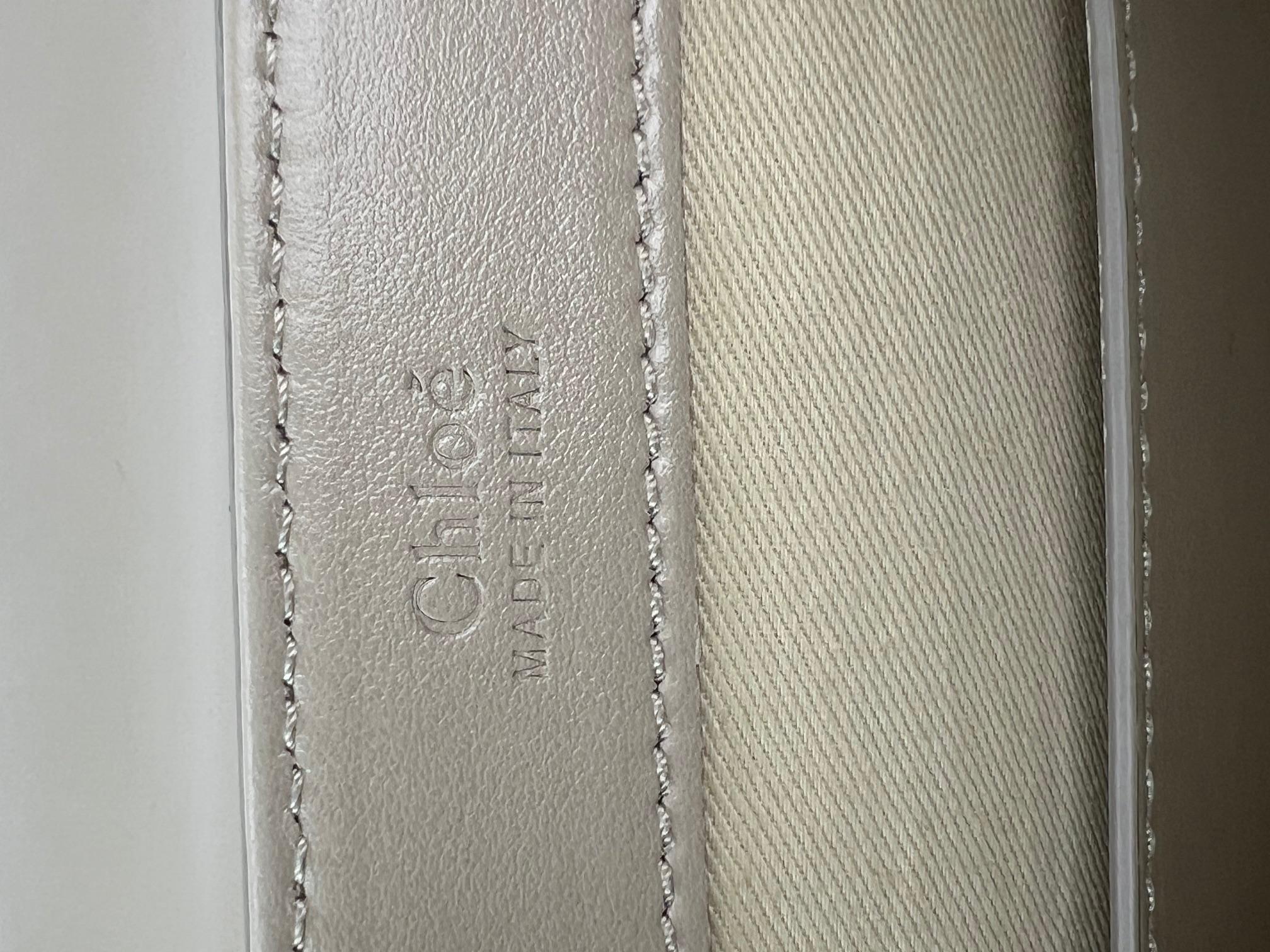 Chloe Shiny Calfskin Suede Small C Motty Gray Shoulder Bag For Sale 5