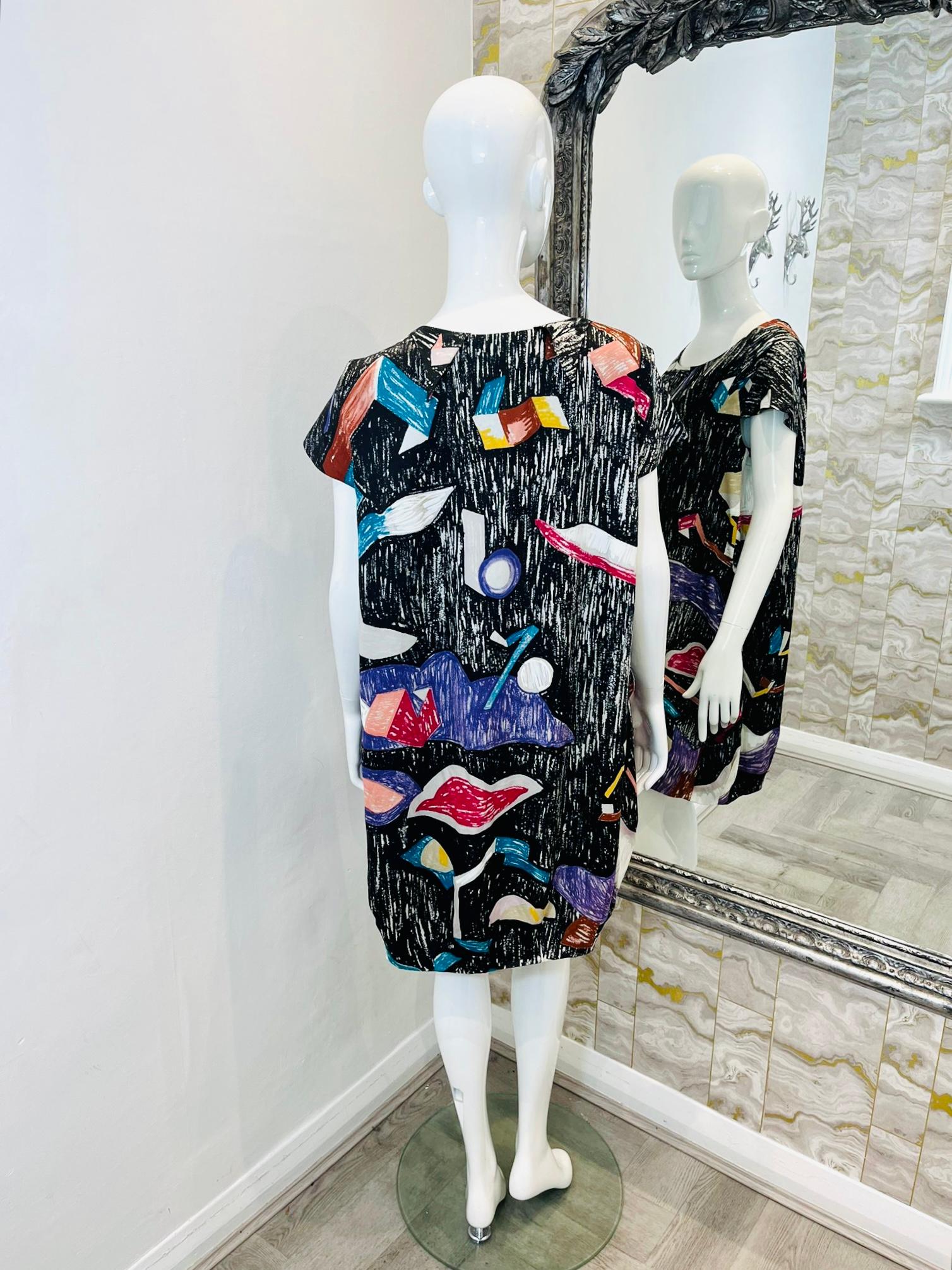 Women's Chloe Silk Abstract Print Dress   For Sale