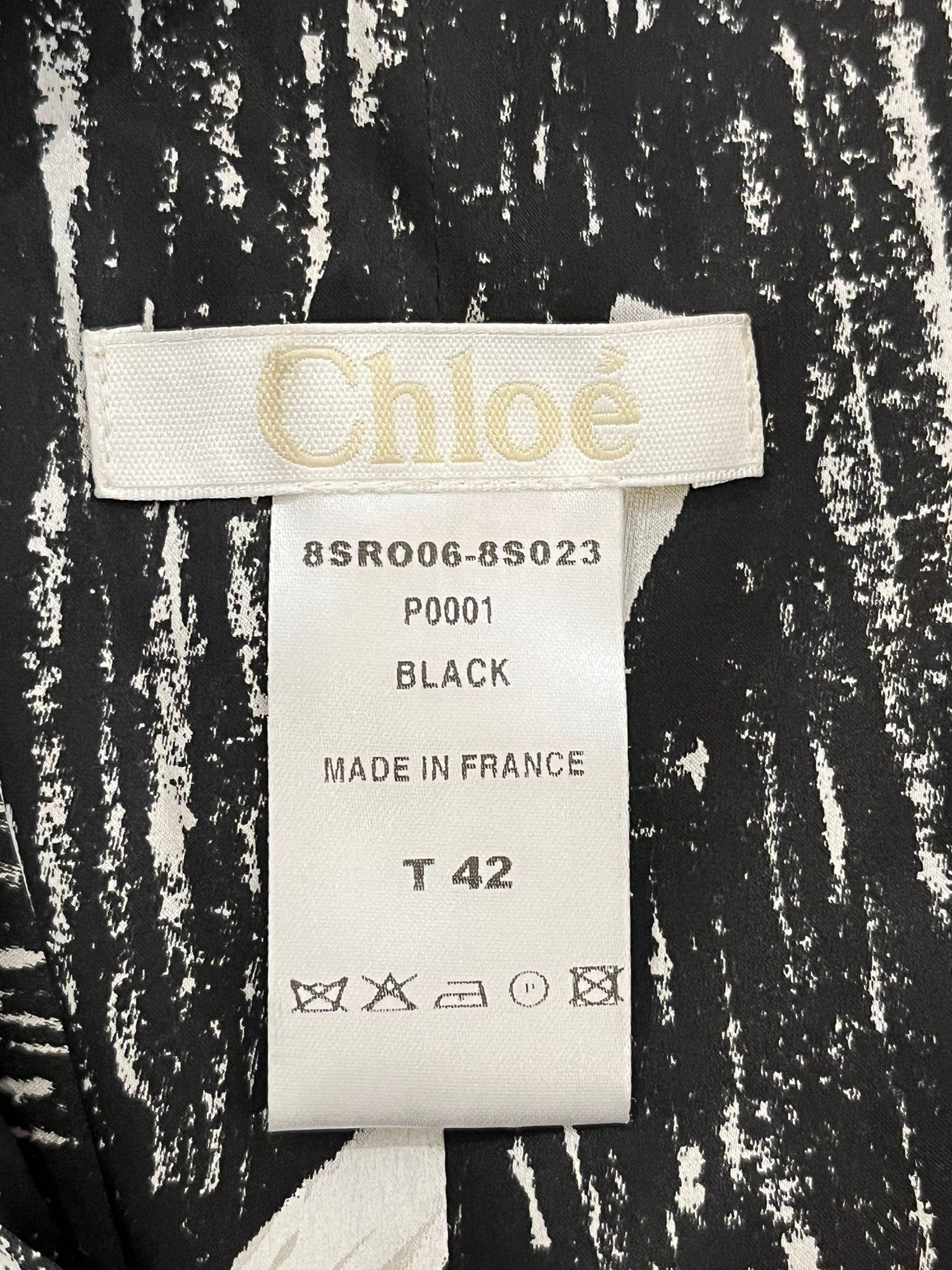 Chloe Silk Abstract Print Dress   For Sale 1