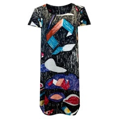 Chloe Kleid mit abstraktem Seidenmuster  