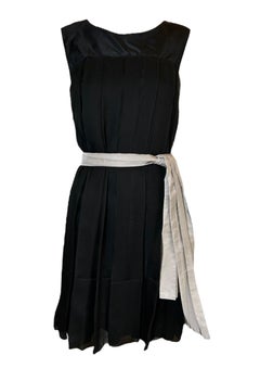 Chloé Silk Chiffon Cocktail Pleated Dress with Sash