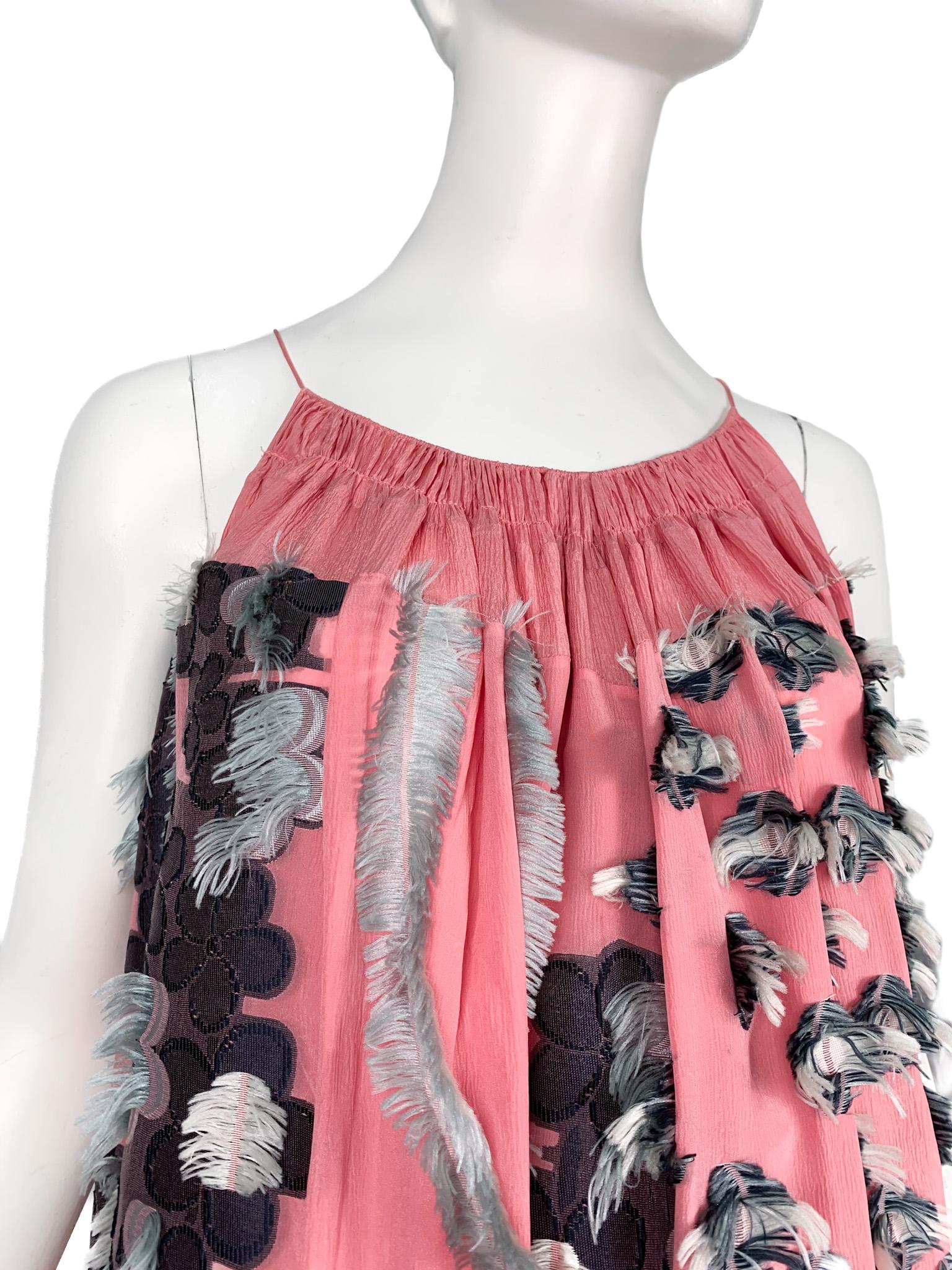 Chloe Silk Chiffon Feather Appliqué Embellished Maxi Dress 2