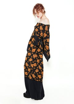 Chloe Kaftan aus Seide mit Weintraubenmuster