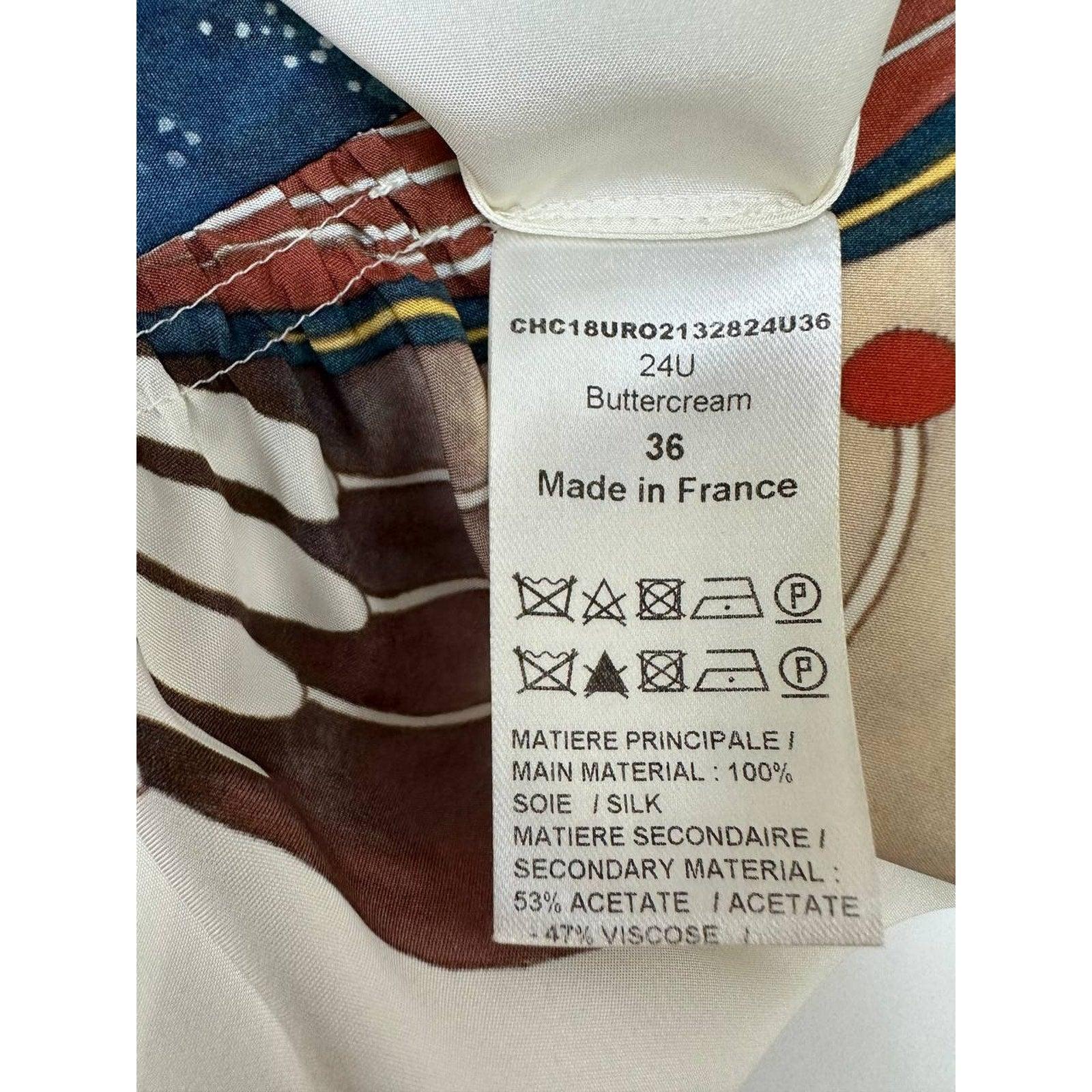 Vestido estampado de seda Chloe S.36 Gris en venta