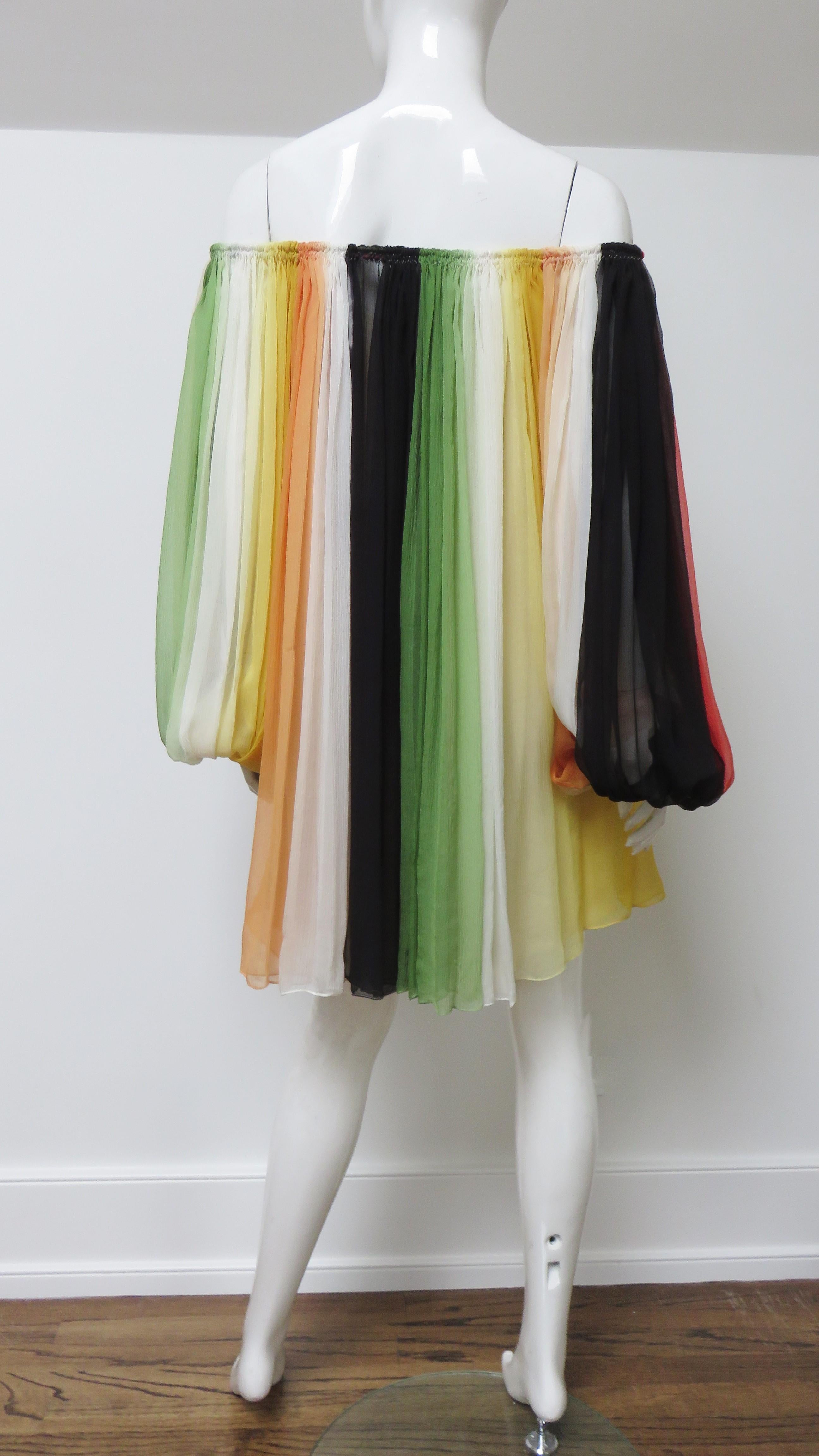 Chloe Silk Rainbow Baby Doll Dress S/S 2016 For Sale 5