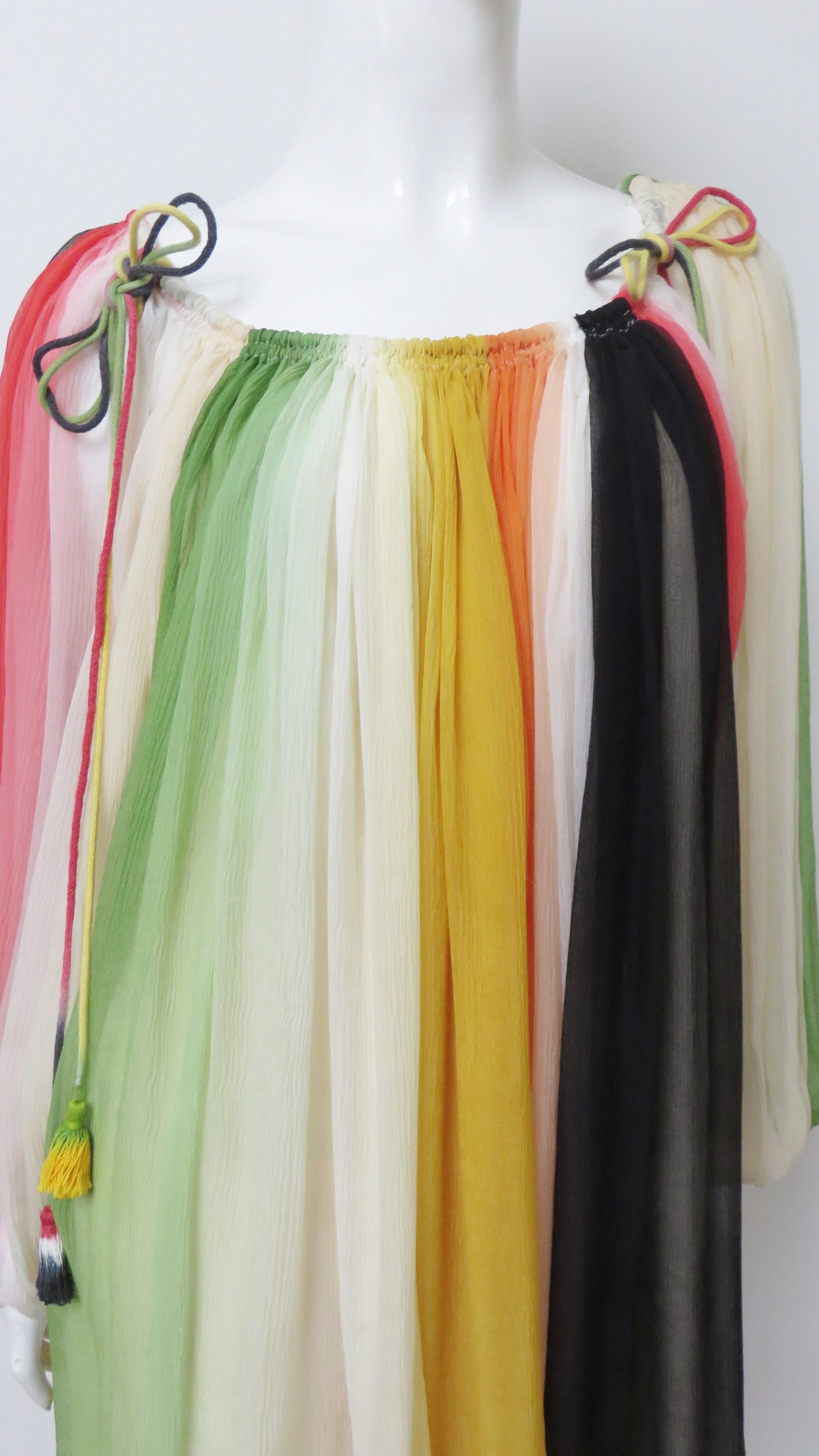 Women's Chloe Silk Rainbow Baby Doll Dress S/S 2016 For Sale