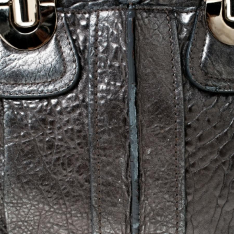 Chloe Silver Leather Heloise Satchel Pour femmes en vente