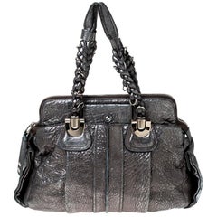 Chloe Silver Leather Heloise Satchel