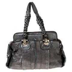 Chloe Silver Leather Heloise Satchel
