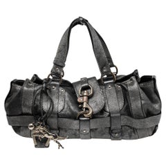 Chloe Silver Leather Kerala Equipped Satchel