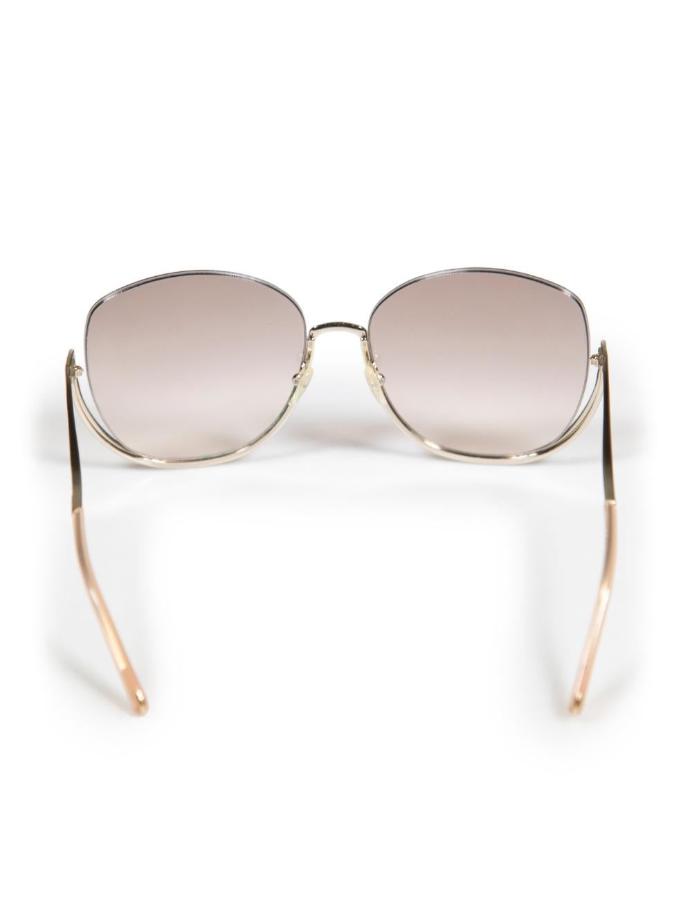Chloé Silver Milla Oversized Round Sunglasses In Good Condition For Sale In London, GB