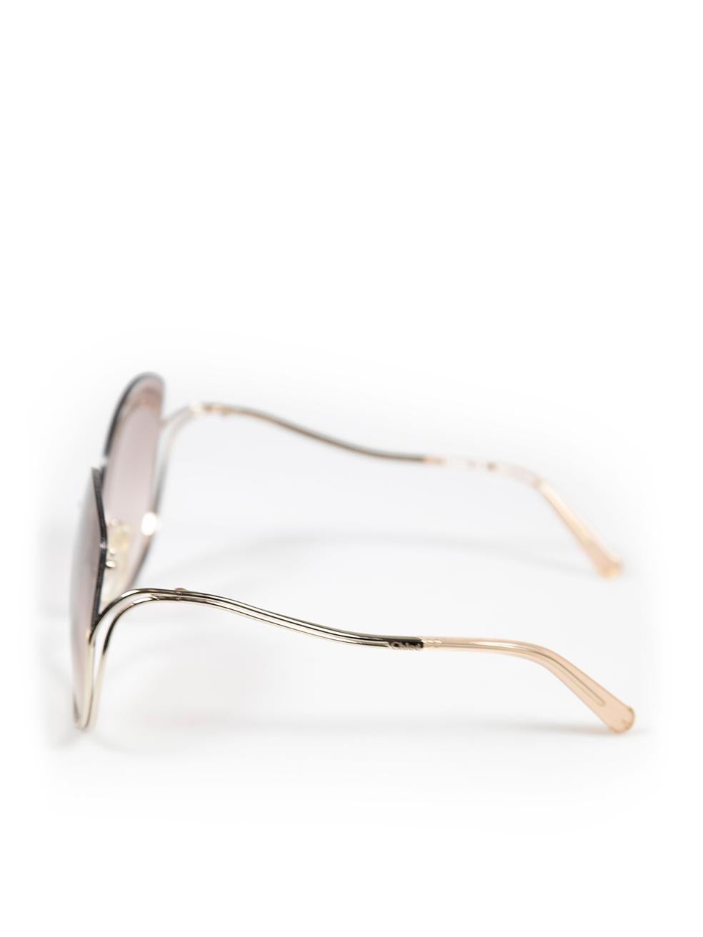 Women's Chloé Silver Milla Oversized Round Sunglasses For Sale