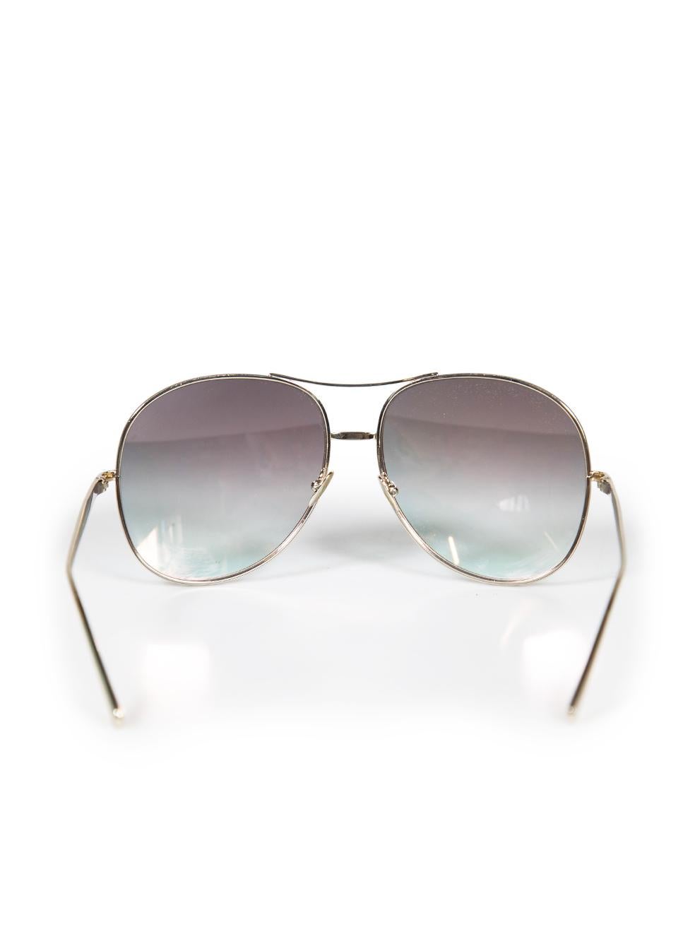 Chloé Silver Nola CE127S Aviator Sunglasses In Good Condition For Sale In London, GB