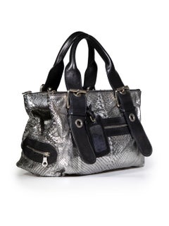 Chloé Silver Python Buckle Handbag