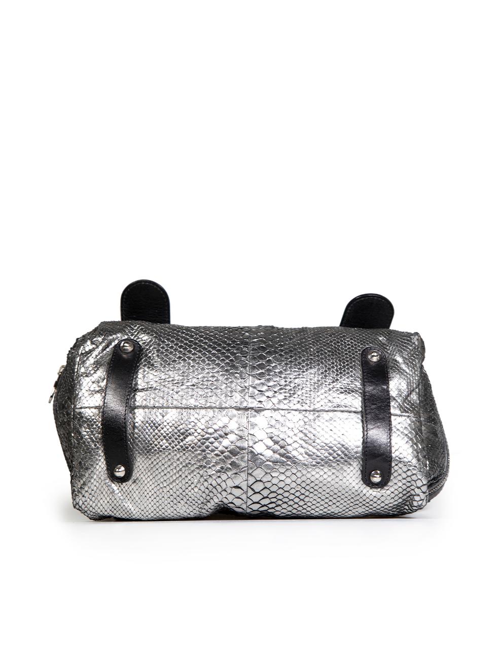 Women's Chloé Silver Python Buckle Handbag For Sale