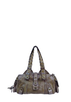 Chloé Silverado Python Leather Satchel Bag