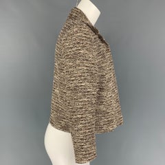 CHLOE Größe 6 Creme Brauner Blazer aus Acetatmischung mit strukturierter Jacke