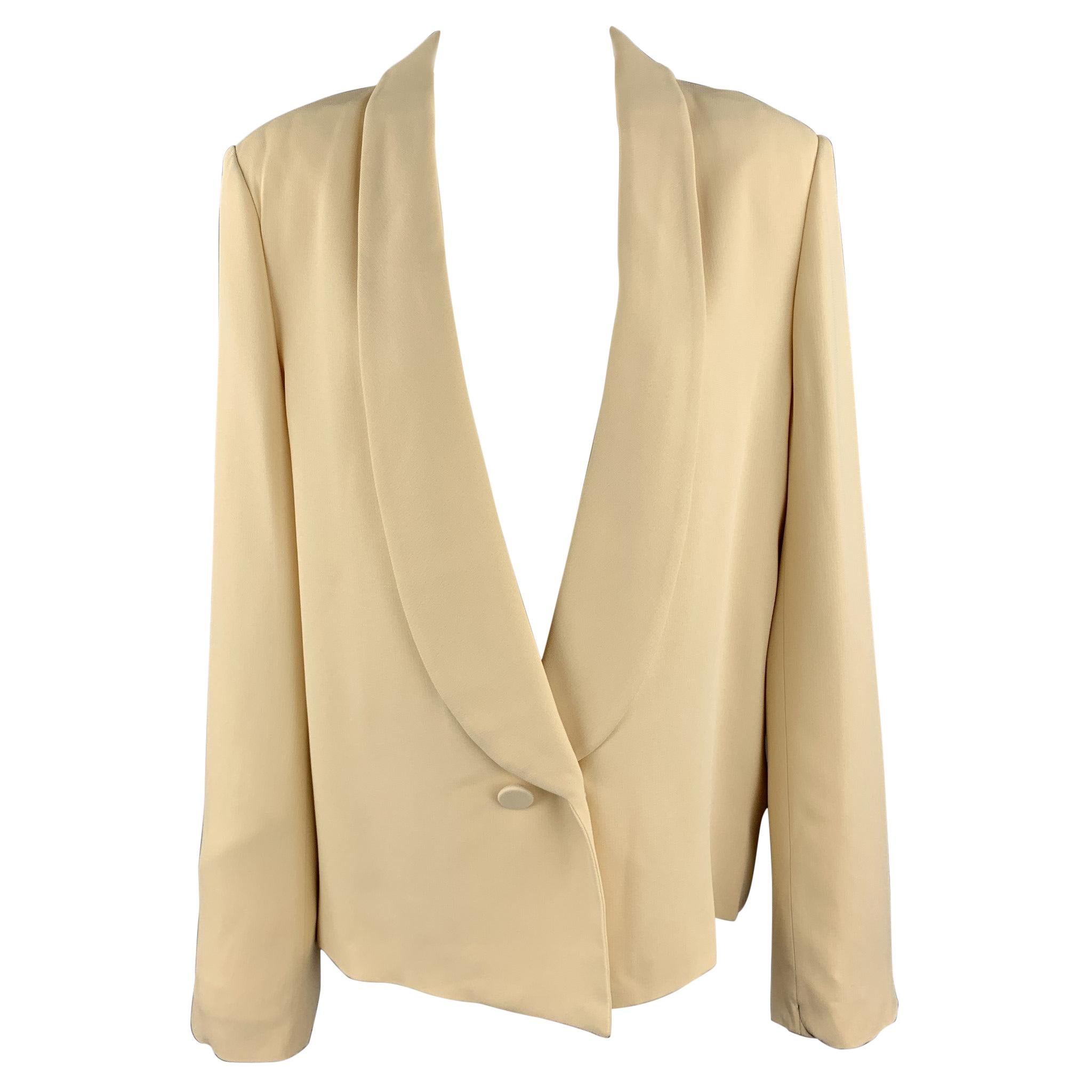 CHLOE Size 8 Cream Silk Blend Shawl Collar Blazer Jacket at 1stDibs ...