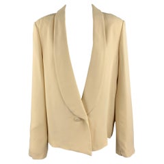 CHLOE Size 8 Cream Silk Blend Shawl Collar Blazer Jacket