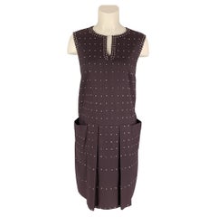 1970s Rare Chloe Printed Silk Velvet Collar Smock Dress