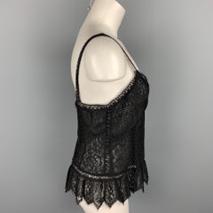 CHLOE Size M Black Lace Camisole Dress Top