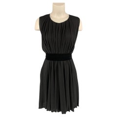 CHLOE Size S Black Mixed Fabrics Sleeveless Dress