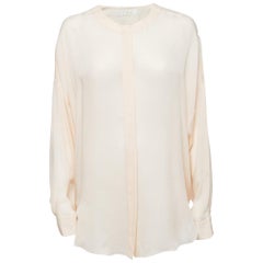 Chloe Skin Pink Silk Chiffon Button Front Blouse M