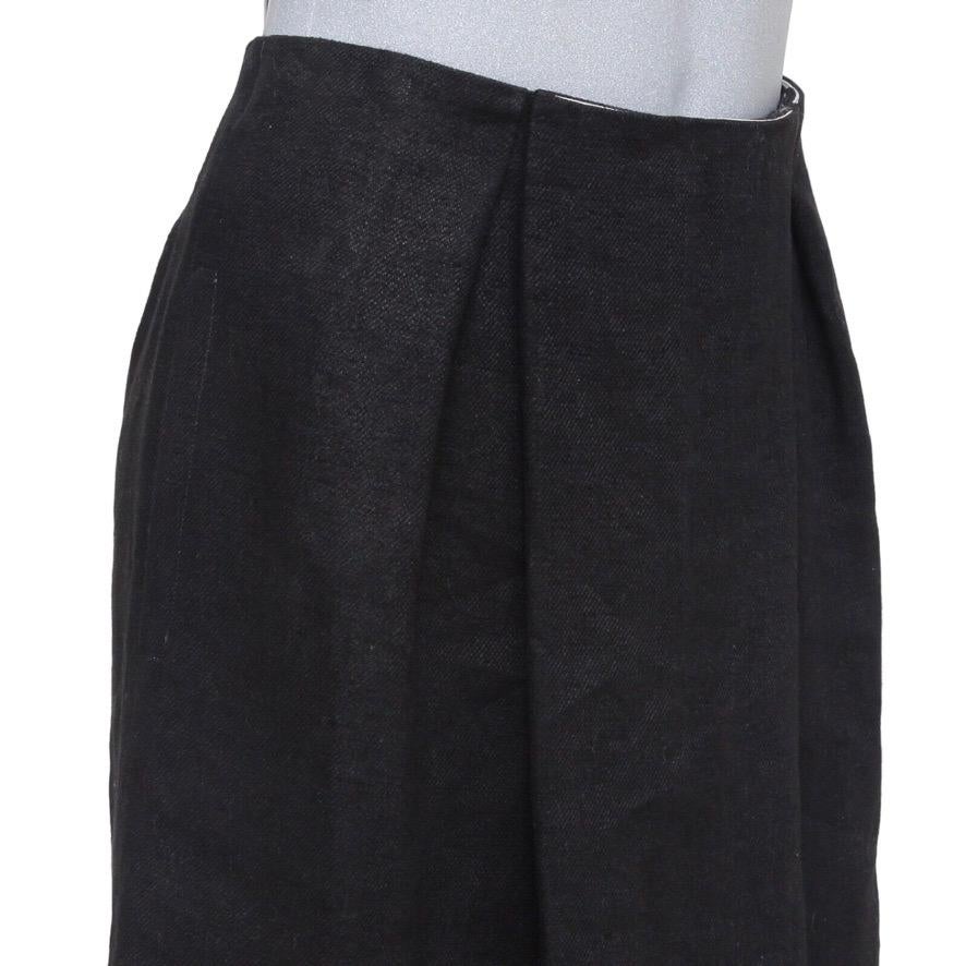 Women's CHLOE Skirt A-Line Black Cotton Silk Clothing Dress Pleated Sz 36 2006 For Sale