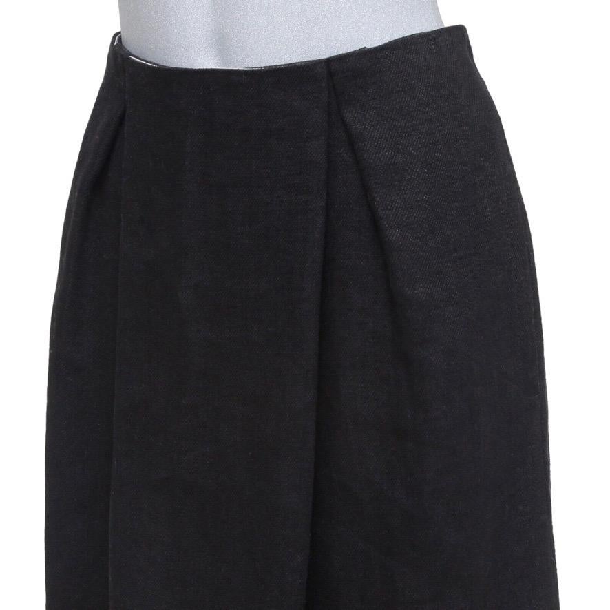 CHLOE Skirt A-Line Black Cotton Silk Clothing Dress Pleated Sz 36 2006 For Sale 1