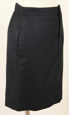 CHLOE Skirt Dress Black Silk Wool Straight Clothing Sz 36